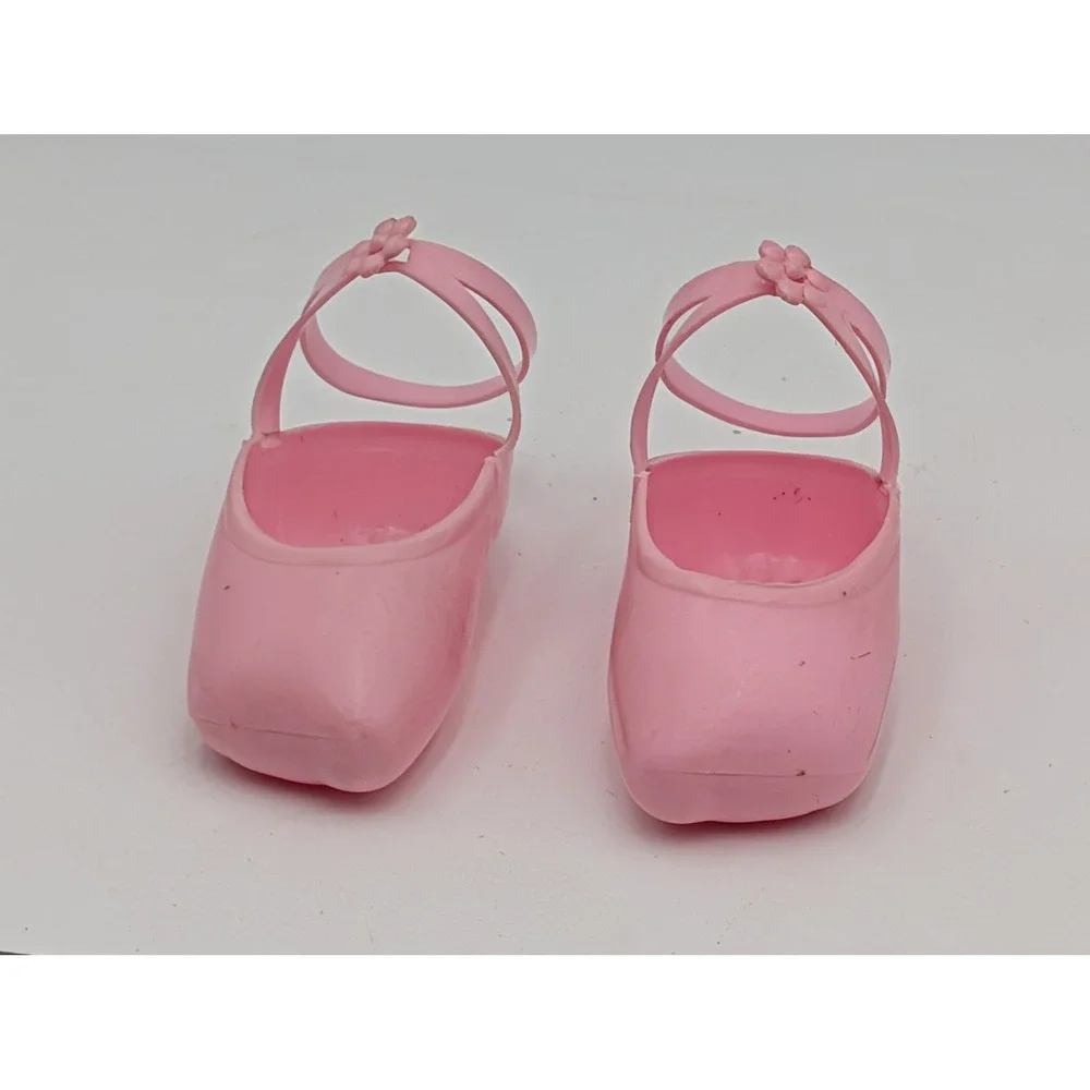 Mattel Dancerina Doll Ballet‎ Slippers Pink 3 Inch Flower Strap Pointe Shoes